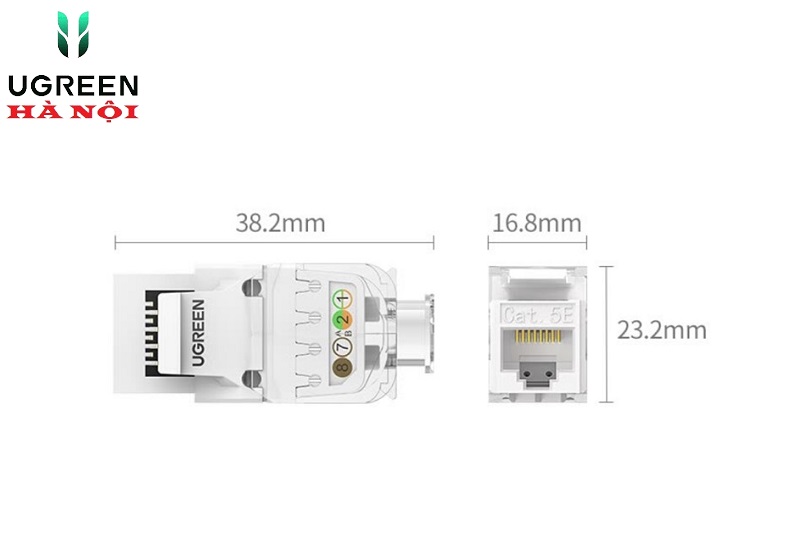 80449 Nhân ổ cắm mạng CAT5e Ugreen chụp trong